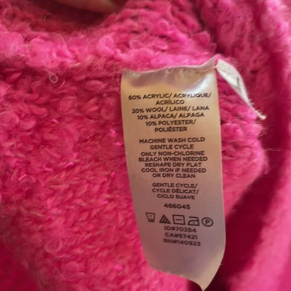 Lou & Grey Size XS Hot Pink Turtleneck Sweater - Picture 7 of 7